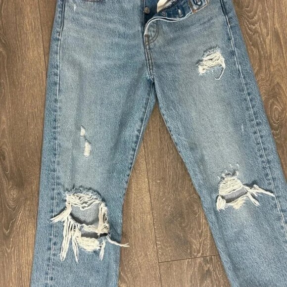 Levi's Wedgie Straight Fit Jeans Authentically Yours Medium Wash High Rise Denim - Picture 6 of 15